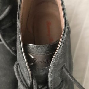 Grey Suede Lace Booties